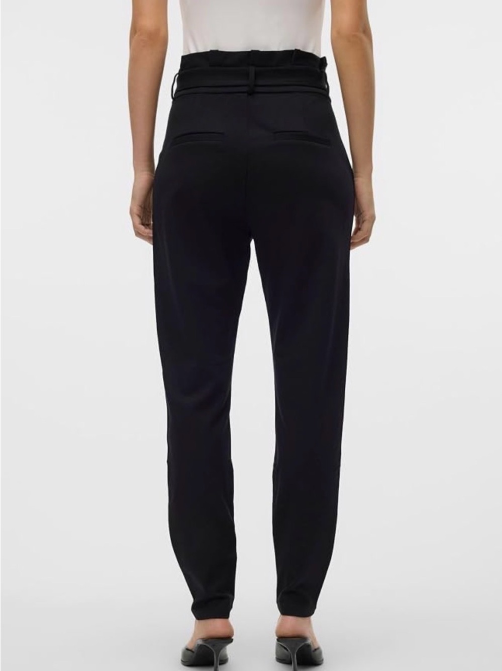 Vero Moda Black Paperbag Waist Tie Trousers - Picture 3 of 8